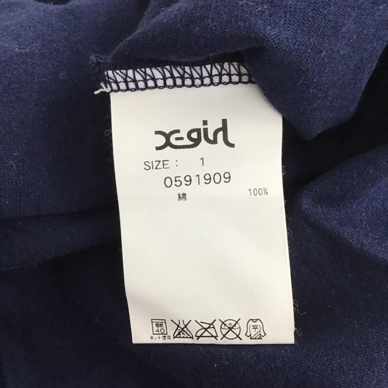 エックスガール X-girl ワンピース ミニスカート 1 プリント 紺 / ネイビー / レディース USED 古着 中古 10140387