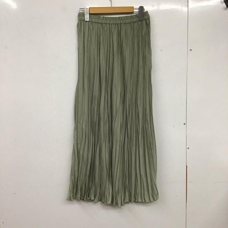ローリーズファーム LOWRYS FARM スカート ロングスカート プリーツスカート FREE 無地 黄緑 / イエローグリーン / レディース USED 古着 中古 10136517