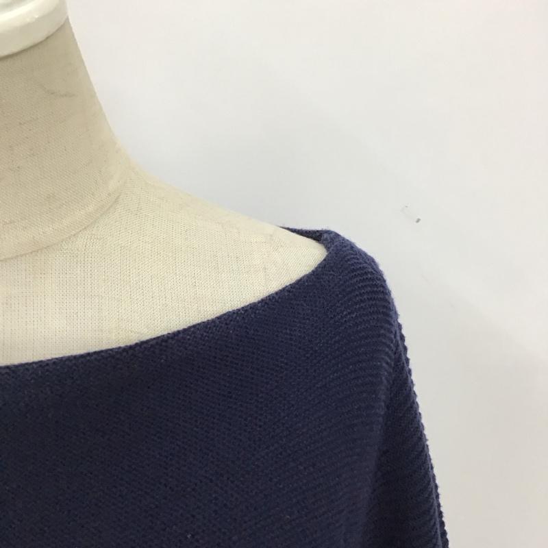 マウジー MOUSSY ニット、セーター 長袖 長袖ニットカットソー ニット セーター クルーネックニット FREE 無地 紺 / ネイビー / レディース USED 古着 中古 10117880