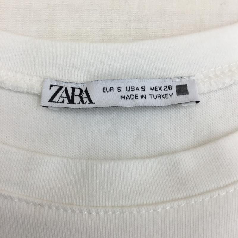 ザラ ZARA カットソー 半袖 S 無地 白 / ホワイト / レディース USED 古着 中古 10137595