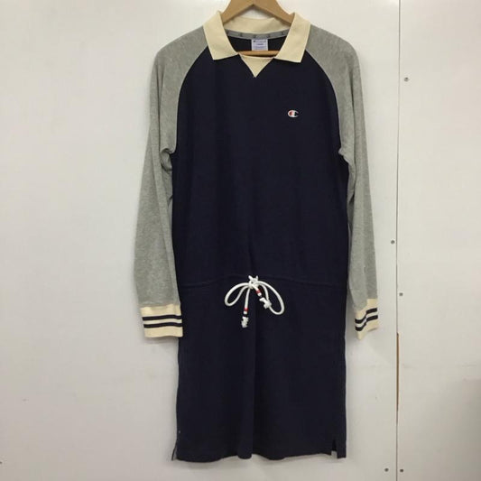 チャンピオン Campion ワンピース ミニスカート CW-SG303 チャンピオンゴルフ L 無地 灰 / グレー / X 紺 / ネイビー /  レディース USED 古着 中古 10132780
