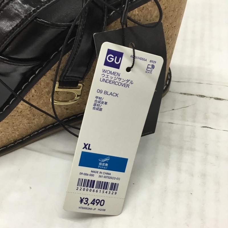 ジーユー GU サンダル サンダル UNDERCOVER ウェッジサンダル タグ付き XL XL 無地 黒 / ブラック / レディース USED 古着 中古 10120556