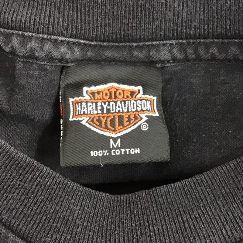 ハーレーダビッドソン Harley-Davidson Tシャツ 半袖 半袖カットソー プリントTシャツ クルーネックカットソー M プリント 黒 / ブラック /  メンズ USED 古着 中古 10111112