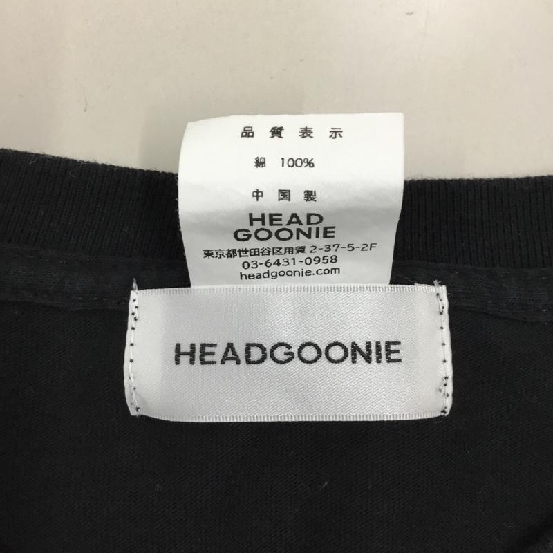 ヘッドグーニー HEADGOONIE カットソー 長袖 長袖カットソー クルーネックカットソー ロングスリーブカットソー プリントTシャツ L ロゴ、文字 黒 / ブラック / メンズ USED 古着 中古 10117535