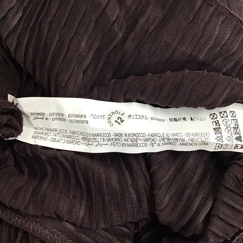 ザラ ZARA カーディガン 長袖 長袖カーディガン 長袖カットソー ノーカラージャケット 前開カーディガン L 無地 茶 / ブラウン /  レディース USED 古着 中古 10114925