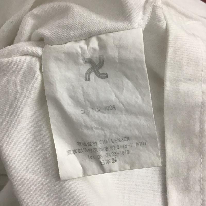 チャレンジャー CHALLENGER Tシャツ 半袖 半袖カットソー プリントTシャツ クルーネックカットソー XXL ロゴ、文字 白 / ホワイト / メンズ USED 古着 中古 10137358