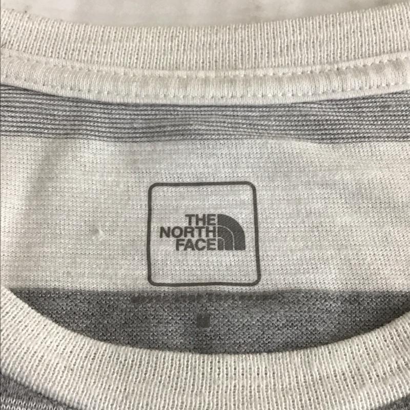 ザノースフェイス THE NORTH FACE Tシャツ 半袖 NT11898 半袖ボーダーTシャツ プリントTシャツ 半袖カットソー M ボーダー柄 白 / ホワイト / X 灰 / グレー / メンズ USED 古着 中古 10110391