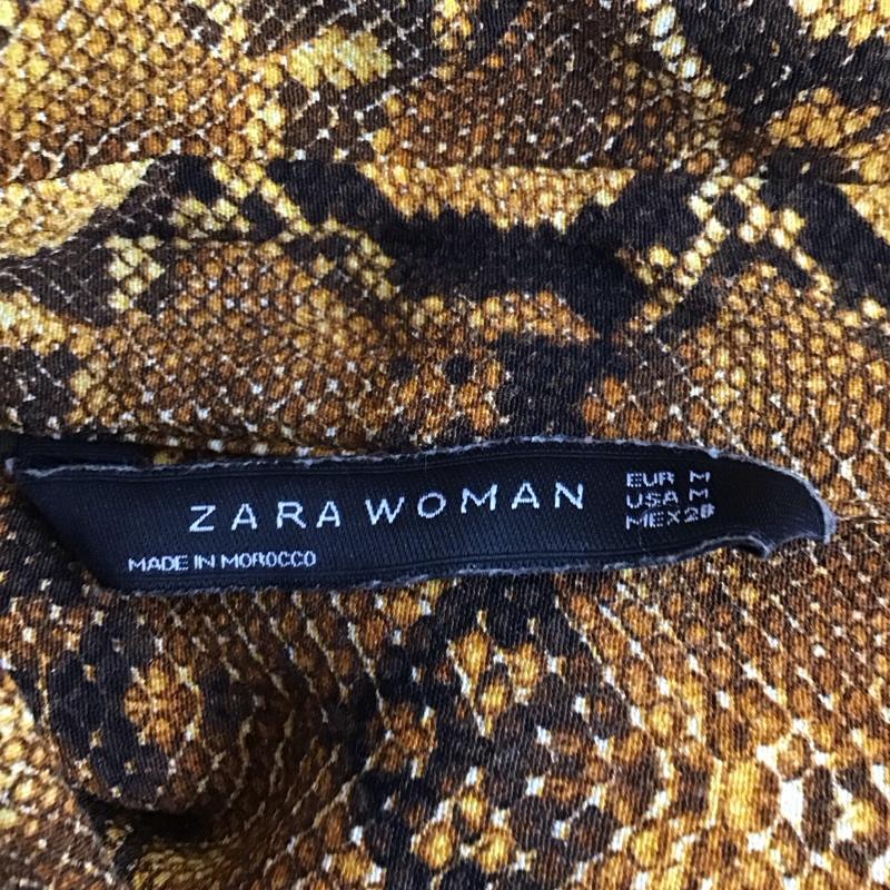ザラ ZARA シャツ、ブラウス 長袖 8091 710 038 M ヘビ柄 茶 / ブラウン / レディース USED 古着 中古 10109408