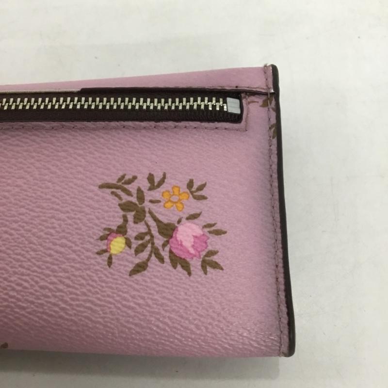 コーチ COACH 財布 長財布 22883 フローラル 花柄 ロゴ、文字 紫 / パープル / レディース USED 古着 中古 10131833