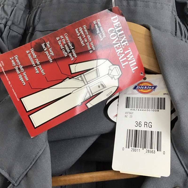 ディッキーズ Dickies ワンピース・ドレス・オールインワン ワンピース・ドレス・オールインワン 4879GY デラックス カバーオール タグ付き 36 ロゴ、文字 灰 / グレー / メンズ USED 古着 中古 10139417