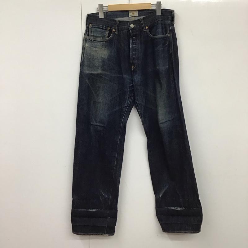 フェローズ Pherrow s パンツ デニム、ジーンズ デニムパンツ ワイドパンツ カジュアルパンツ 33インチ 無地 インディゴ / インディゴ / メンズ USED 古着 中古 10130995