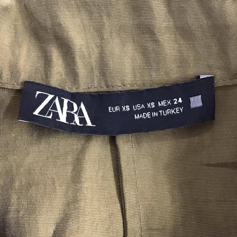 ザラ ZARA シャツ、ブラウス 長袖 XS 無地 カーキ / カーキ / レディース USED 古着 中古 10110495