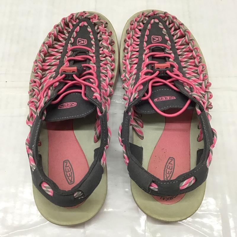 キーン KEEN サンダル サンダル 1014629 UNEEK SLICE FADE 24.5cm 24.5cm ロゴ、文字 桃 / ピンク / X 灰 / グレー / レディース USED 古着 中古 10115667