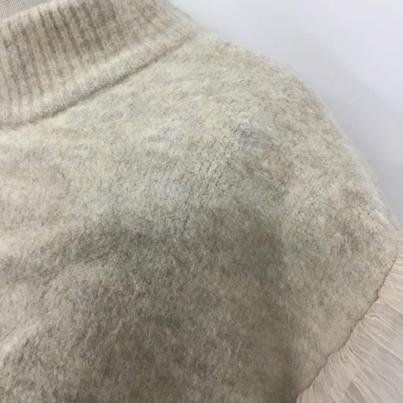 ザラ ZARA ニット、セーター 長袖 長袖ニットカットソー ニット セーター クルーネックニット XS 無地 ベージュ / ベージュ /  レディース USED 古着 中古 10110305