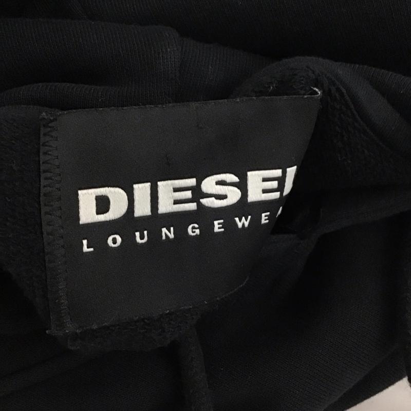 ディーゼル DIESEL パーカー 長袖 ロゴライン プルオーバー フーディー S ロゴ、文字 黒 / ブラック /  メンズ USED 古着 中古 10125710