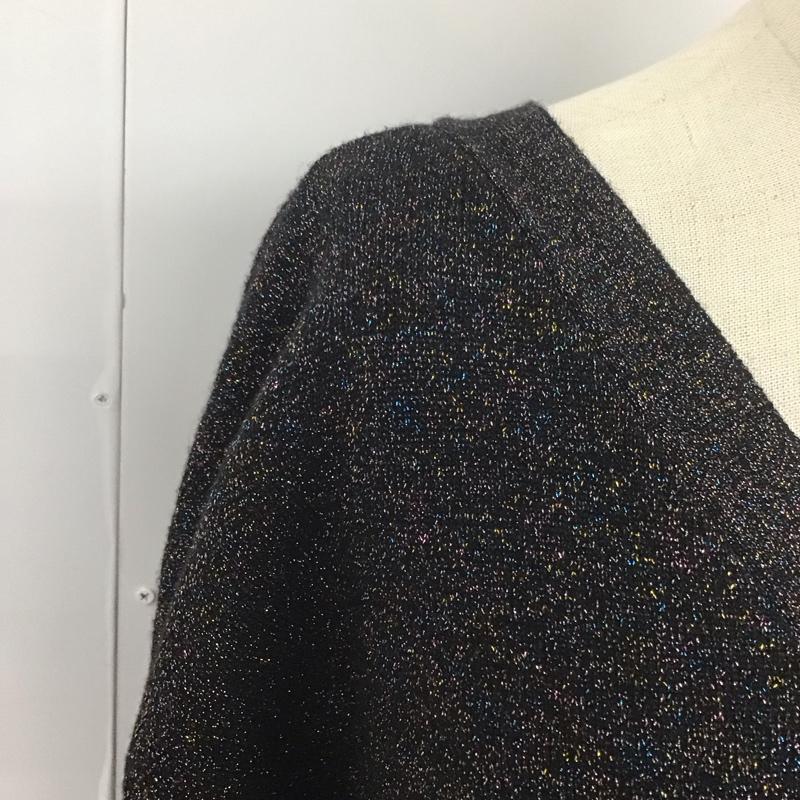 ジーナシス JEANASIS ニット、セーター 長袖 JS062807AD ラメ Vネック FREE 無地 黒 / ブラック /  レディース USED 古着 中古 10113849