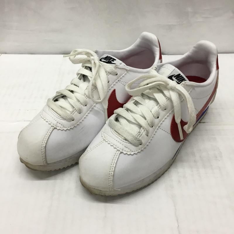 ナイキ NIKE スニーカー スニーカー 807471-103 WMNS CLASSIC CORTEZ LEATHER 23cm 23.0cm ロゴ、文字 白 / ホワイト / X 赤 / レッド / X 青 / ブルー / レディース USED 古着 中古 10119566