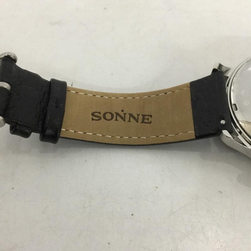 ゾンネ SONNE 腕時計 アナログ(クォーツ式) HI003 日本製 レザーベルト ロゴ、文字 黒 / ブラック / メンズ USED 古着 中古 10135165