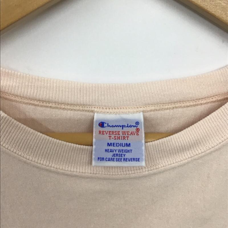 チャンピオン Champion Tシャツ 半袖 c8-z339 半袖カットソー プリントTシャツ リバースウィーブTシャツ M ロゴ、文字 桃 / ピンク / メンズ USED 古着 中古 10136864