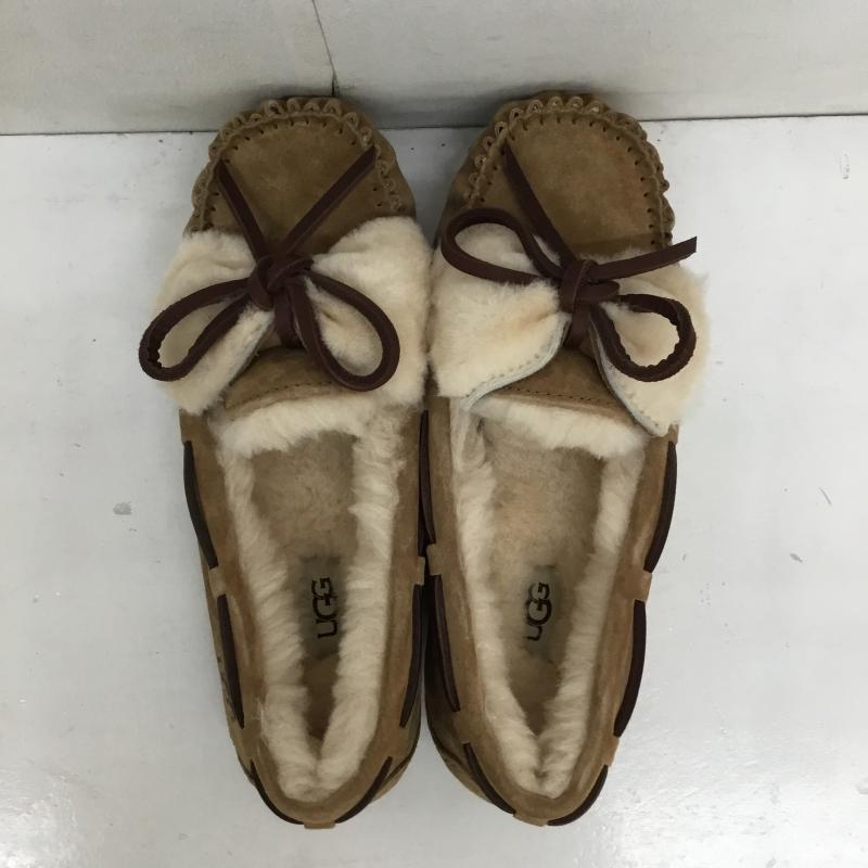 アグ UGG スリッポン スリッポン 1110409 ダコタ ダブル リボン ボウ シープスキン モカシン 24.0cm ロゴ、文字 茶 / ブラウン / レディース USED 古着 中古 10135133