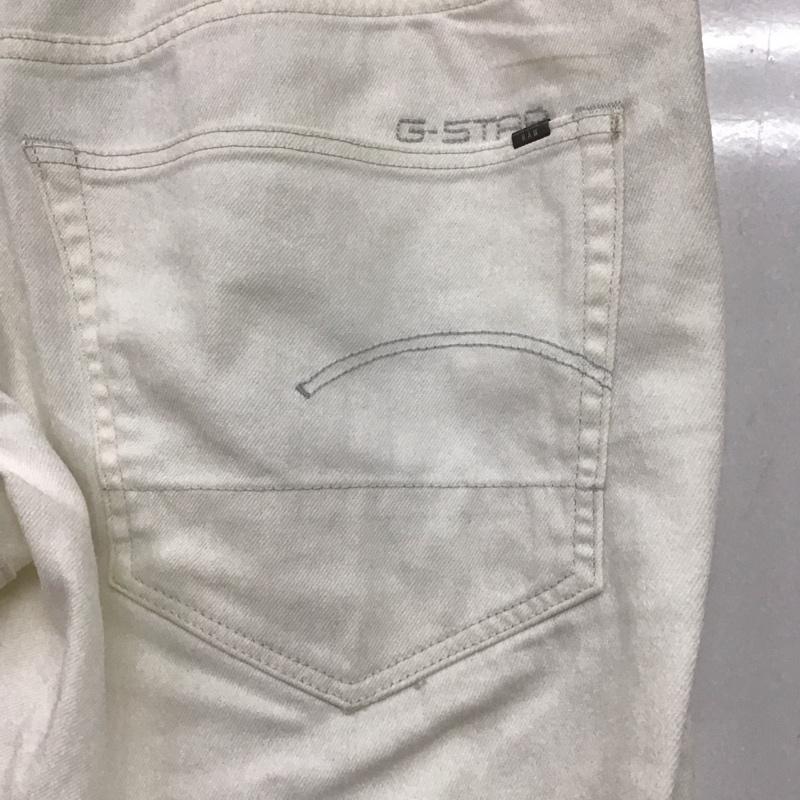 ジースターロゥ G-STAR RAW パンツ デニム、ジーンズ デニムパンツ スリムパンツ カジュアルパンツ ストレッチパンツ 34 無地 白 / ホワイト / メンズ USED 古着 中古 10132895
