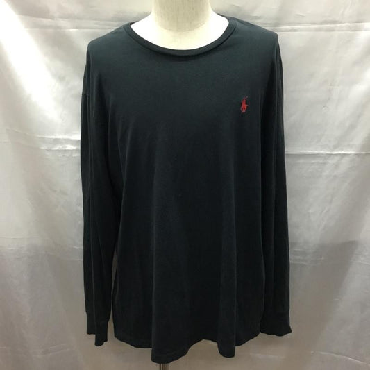 ポロバイラルフローレン Polo by RALPH LAUREN カットソー 長袖 長袖カットソー クルーネックカットソー ロングスリーブカットソー L ロゴ、文字 黒 / ブラック /  メンズ USED 古着 中古 10109593