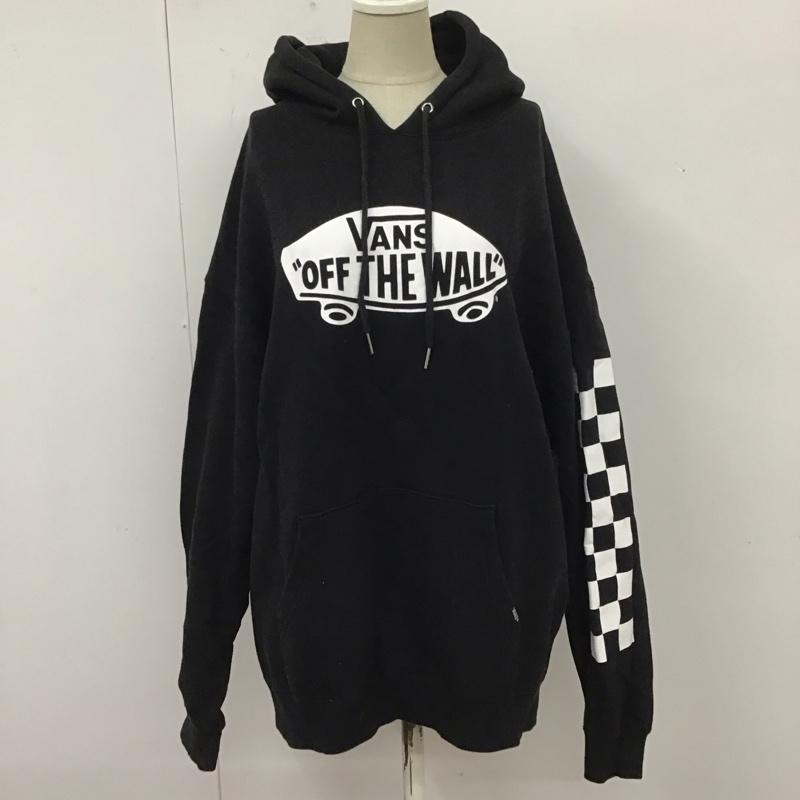 バンズ VANS パーカー 長袖 va18fw-mc06 PullOverHoodie 長袖パーカー スウェット L ロゴ、文字 黒 / ブラック / レディース USED 古着 中古 10111769