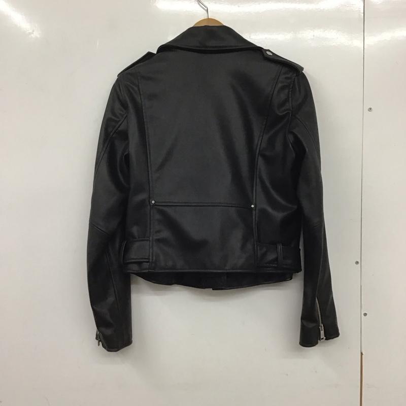 ザラ ZARA ジャケット、上着 ライダース 3046/060/800 レザー風バイカージャケット M 無地 黒 / ブラック / レディース USED 古着 中古 10133675