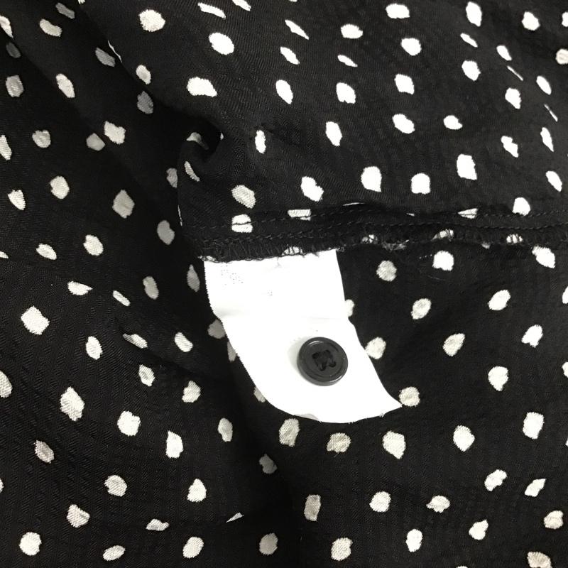 ザラ ZARA カットソー 長袖 スタンドネック バックリボン XS ドット 黒 / ブラック / X 白 / ホワイト /  レディース USED 古着 中古 10107147