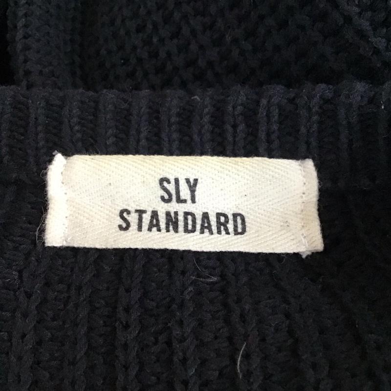 スライ SLY ニット、セーター 長袖 長袖ニットカットソー ニット セーター クルーネックニット FREE 無地 黒 / ブラック / レディース USED 古着 中古 10117869