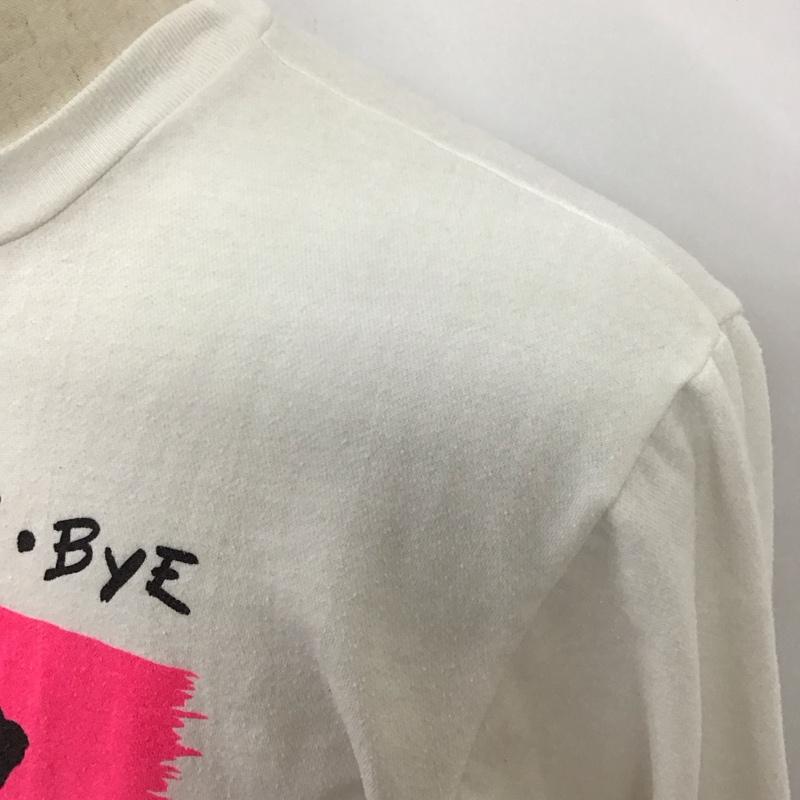 バイバイ BYE-BYE トレーナー 長袖 M ロゴ、文字 白 / ホワイト /  メンズ USED 古着 中古 10116827