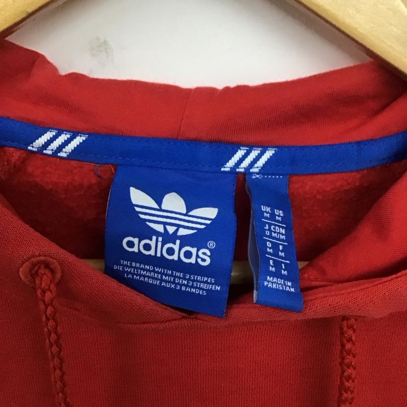 アディダスオリジナルス adidas originals パーカー 長袖 長袖パーカー フード付きパーカー プリントスウェット トレーナー ロゴ、文字 赤 / レッド / メンズ USED 古着 中古 10107990