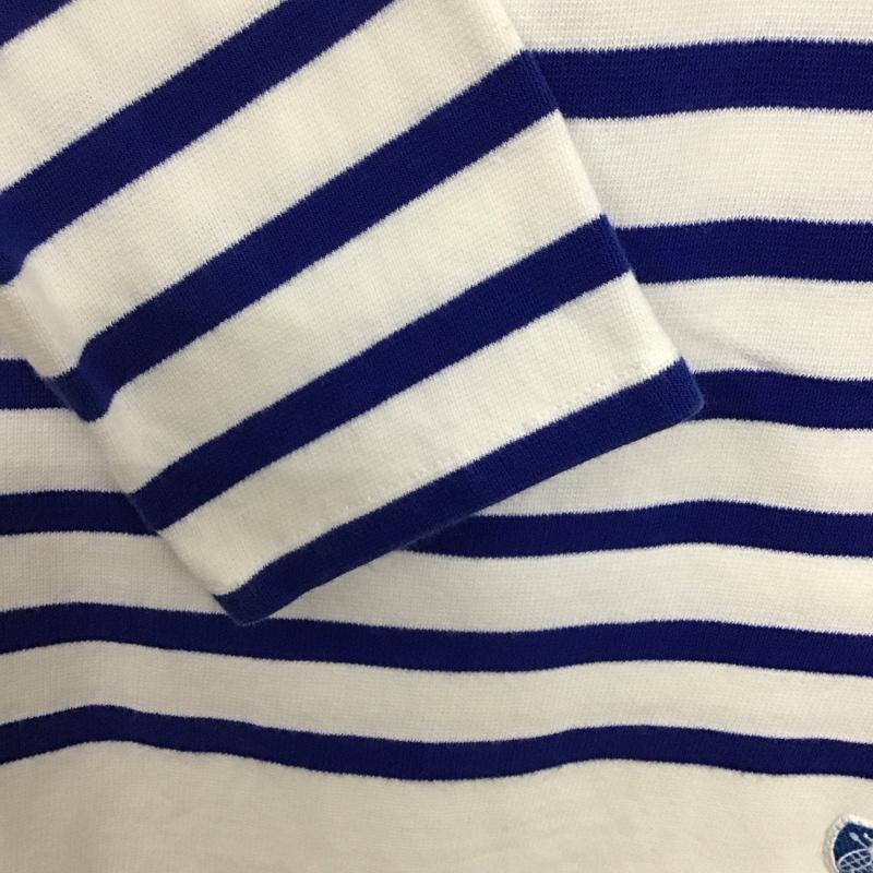 オーシバル ORCIVAL Tシャツ 七分袖 1 ボーダー柄 白 / ホワイト / X 青 / ブルー / レディース USED 古着 中古 10134669
