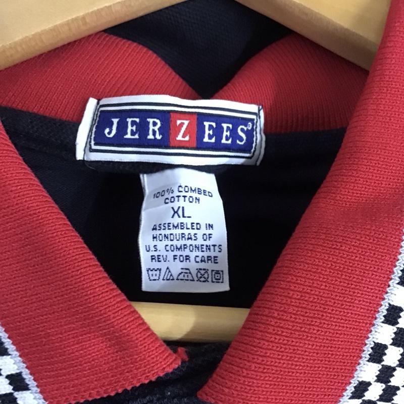 ジャージーズ JERZEES ポロシャツ 半袖 半袖ポロシャツ 半袖カットソー カラーシャツ XL ロゴ、文字 黒 / ブラック / メンズ USED 古着 中古 10129517
