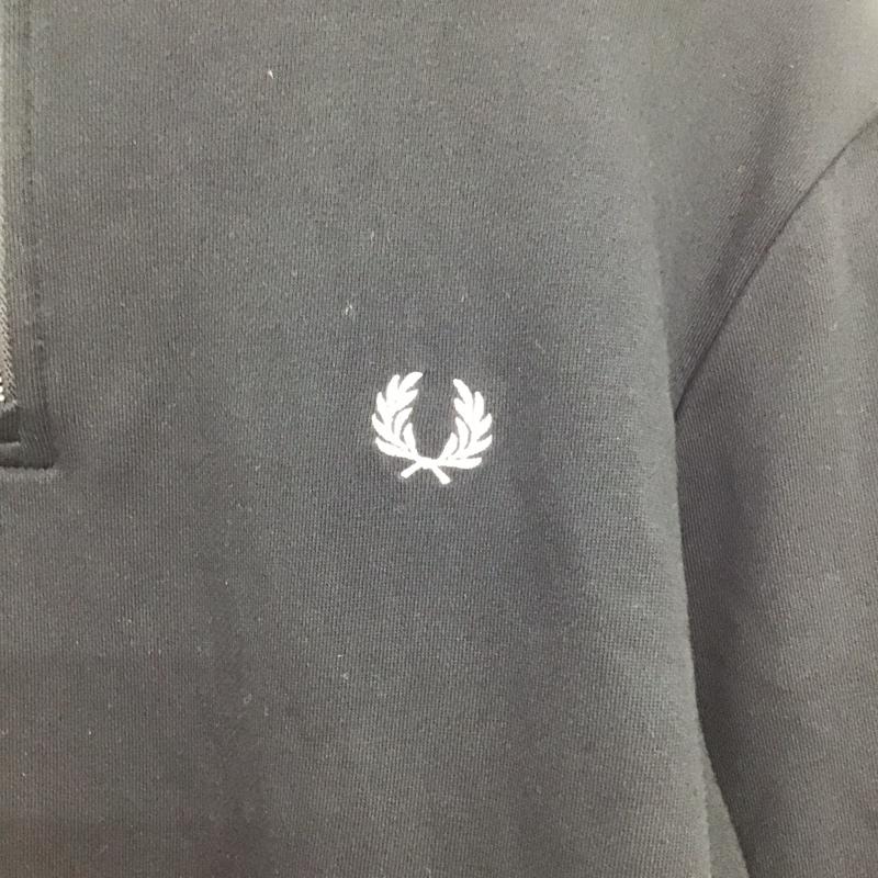 フレッドペリー FRED PERRY トレーナー 長袖 長袖トレーナー スウェット スタンドネック プルオーバー L ロゴ、文字 黒 / ブラック / メンズ USED 古着 中古 10129883