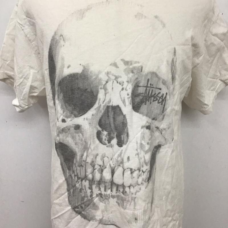ステューシー STUSSY Tシャツ 半袖 半袖カットソー プリントTシャツ クルーネックカットソー L プリント 白 / ホワイト /  メンズ USED 古着 中古 10112092