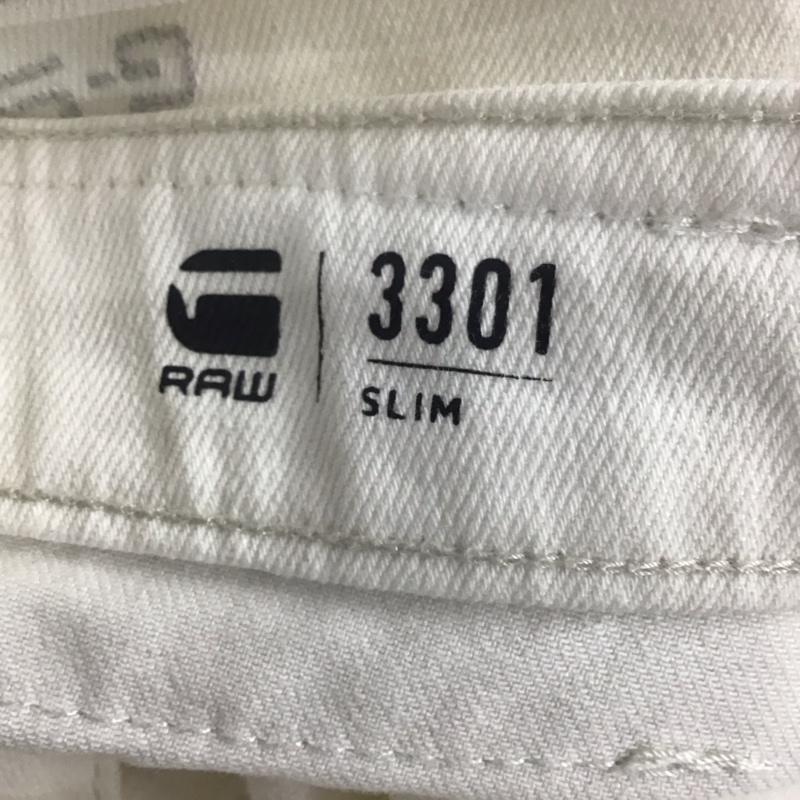 ジースターロゥ G-STAR RAW パンツ デニム、ジーンズ デニムパンツ スリムパンツ カジュアルパンツ ストレッチパンツ 34 無地 白 / ホワイト / メンズ USED 古着 中古 10132895