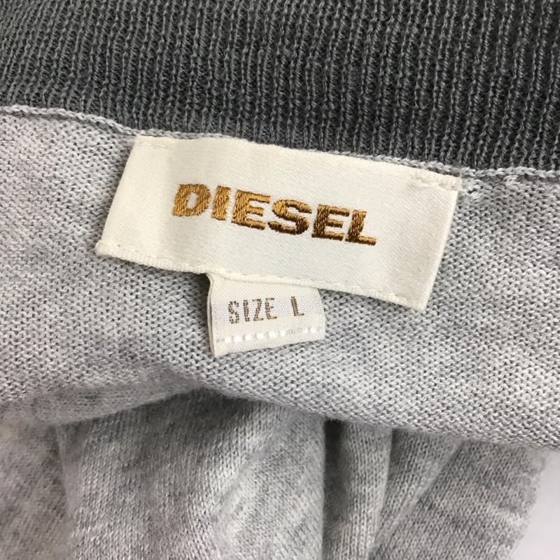 ディーゼル DIESEL ニット、セーター 長袖 長袖ニットカットソー ニット セーター Vネックニット L 無地 灰 / グレー / メンズ USED 古着 中古 10124361