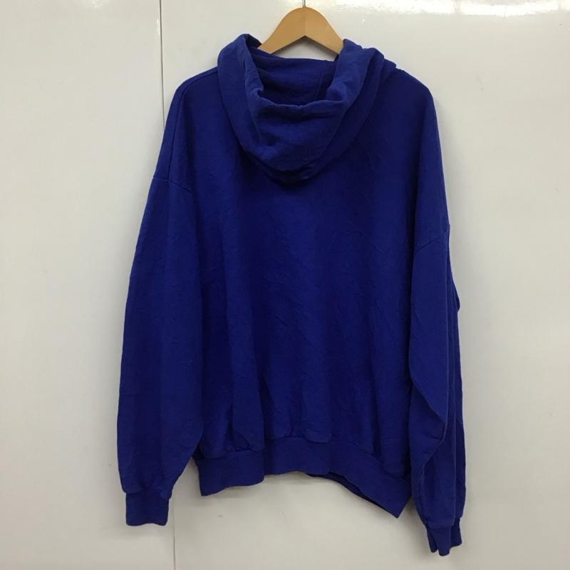 ヘインズ HANES パーカー 長袖 XL 無地 X プリント 青 / ブルー / メンズ USED 古着 中古 10130160