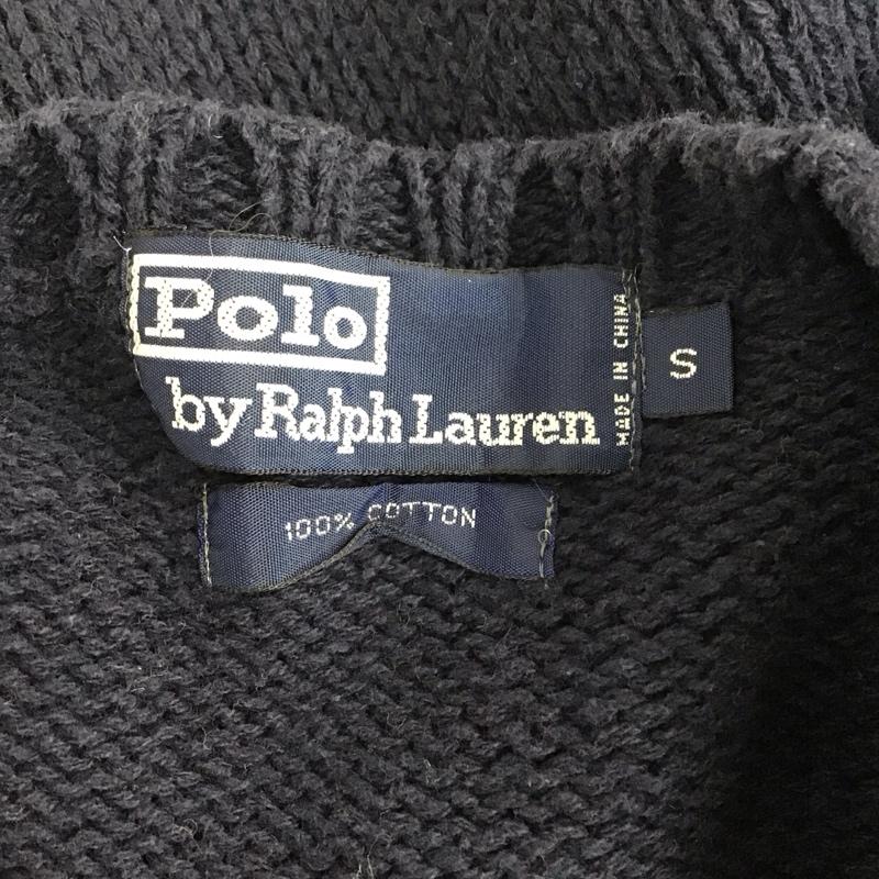 ポロバイラルフローレン Polo by RALPH LAUREN ニット、セーター 長袖 長袖ニットカットソー クルーネック セーター S ロゴ、文字 紺 / ネイビー / メンズ USED 古着 中古 10124948