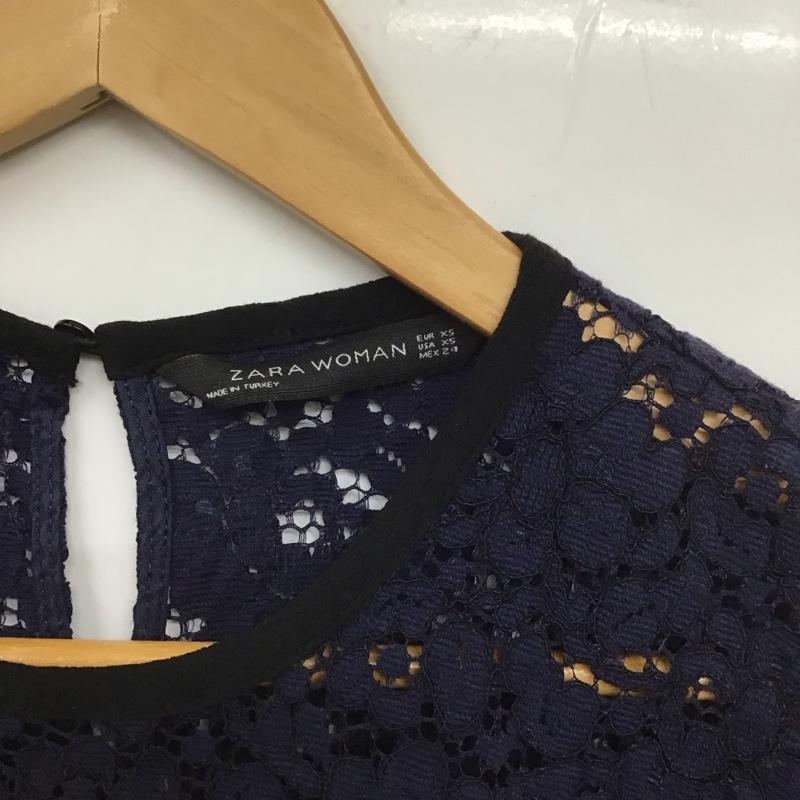 ザラウーマン ZARA WOMAN カットソー 七分袖 XS 無地 紺 / ネイビー / レディース USED 古着 中古 10129319