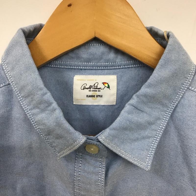アーノルドパーマー Arnold Palmer シャツ、ブラウス 長袖 長袖シャツ 無地シャツ カラーシャツ L ロゴ、文字 水色 / ライトブルー / レディース USED 古着 中古 10129536