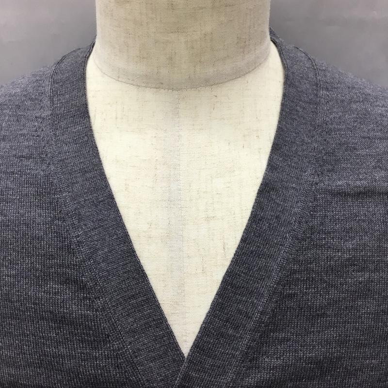 ザノーネ ZANONE カーディガン 長袖 46 無地 灰 / グレー / メンズ USED 古着 中古 10106305