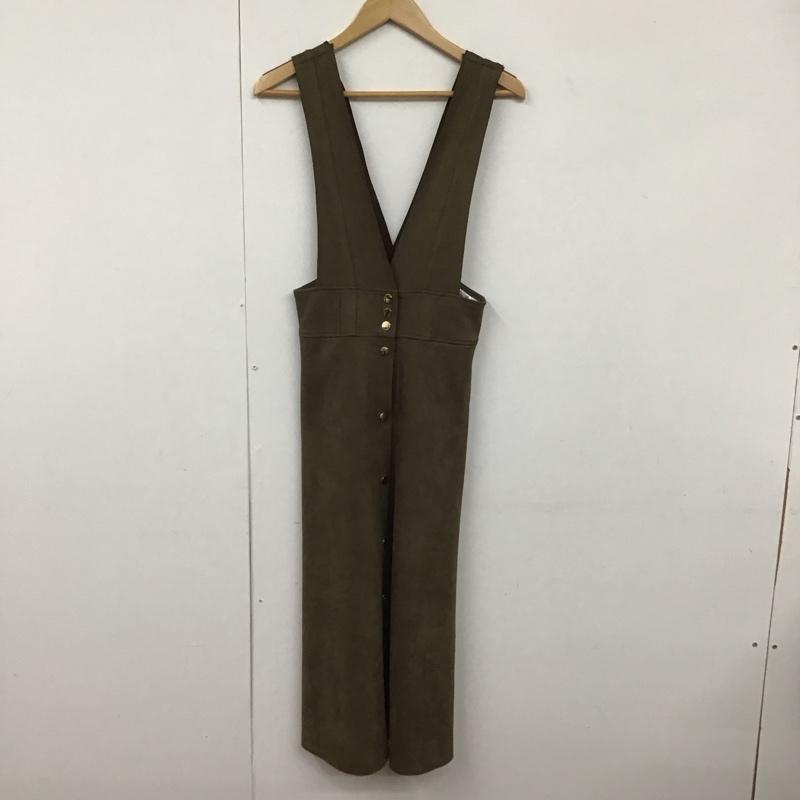 ザラ ZARA ジャンパースカート ジャンパースカート 3046/725/832 フェイクスエード ジャンパースカート XS 無地 茶 / ブラウン / レディース USED 古着 中古 10130508