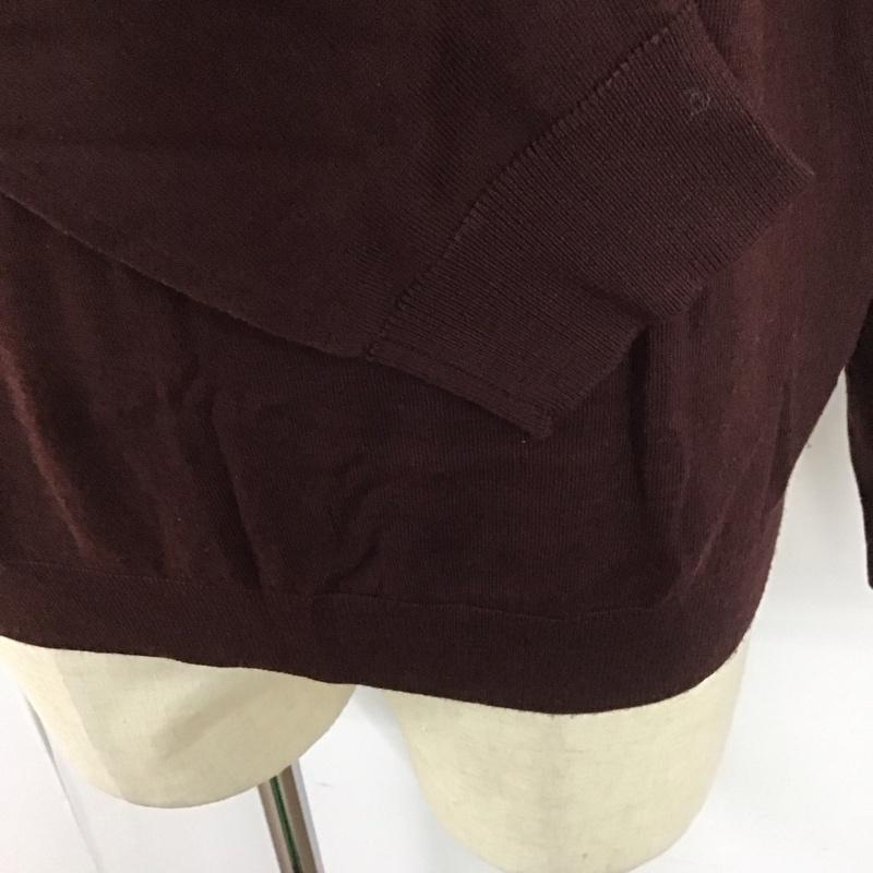ブルックスブラザーズ BROOKS BROTHERS ニット、セーター 長袖 長袖ニットカットソー ニット セーター Vネックニット M 無地 えんじ / ワインレッド / メンズ USED 古着 中古 10112790
