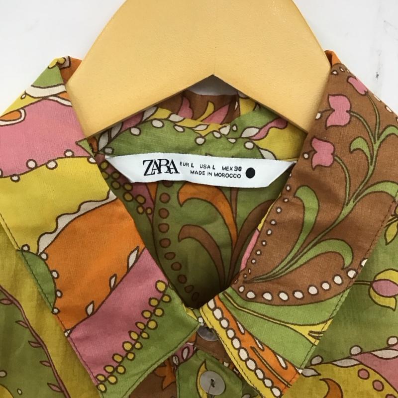 ザラ ZARA シャツ、ブラウス 長袖 長袖シャツ 総柄シャツ カラーシャツ プリント L プリント マルチカラー / マルチカラー / レディース USED 古着 中古 10135555