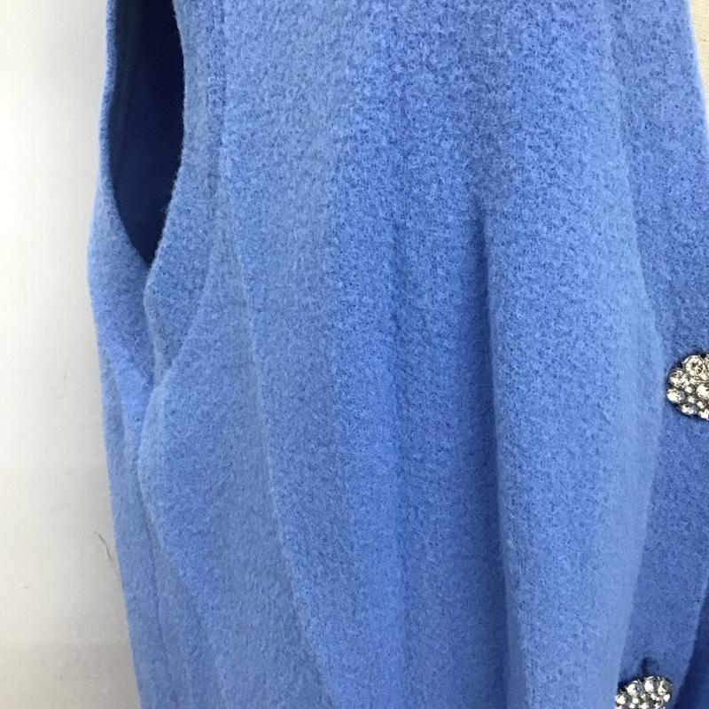 ザラ ZARA ベスト ベスト ニットベスト ノースリーブニット Vネック M 無地 青 / ブルー / レディース USED 古着 中古 10124753