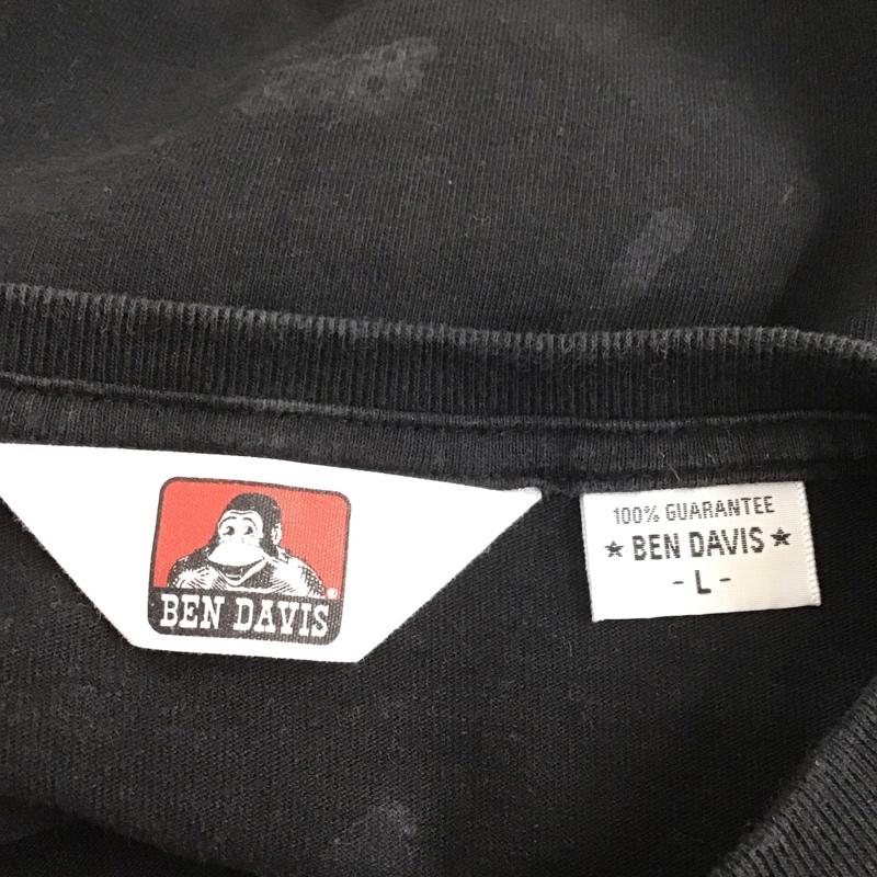 ベンデイビス BEN DAVIS Tシャツ 半袖 半袖カットソー プリントTシャツ クルーネックカットソー L プリント 黒 / ブラック /  メンズ USED 古着 中古 10110730