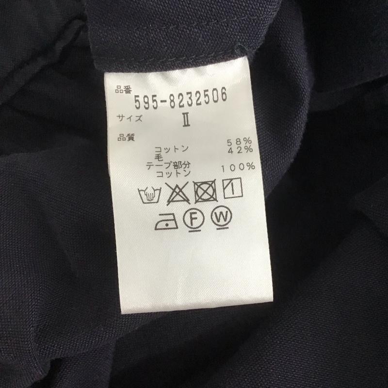エムエイチエル MHL. スカート ロングスカート 595-8232506 コットンウール 2 無地 紺 / ネイビー / レディース USED 古着 中古 10108560