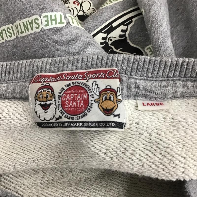 キャプテンサンタ CAPTAINSANTA トレーナー 長袖 スウェット L プリント 灰 / グレー / メンズ USED 古着 中古 10109070